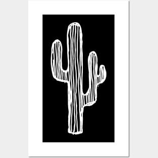 Cactus Doodle White Posters and Art